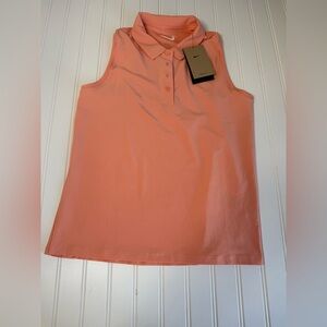 Nike Women Small Dri Fit Lightweight Victory Sleeveless Golf Polo Peach NEW 1682